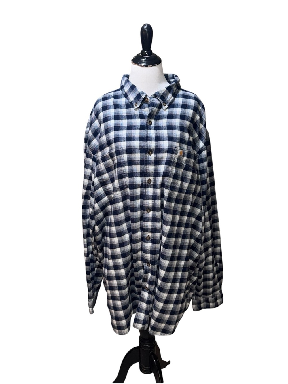 Carhartt Men's Size 3XL Tall Long Sleeve Button Down Shirt Flannel Relaxed Fit